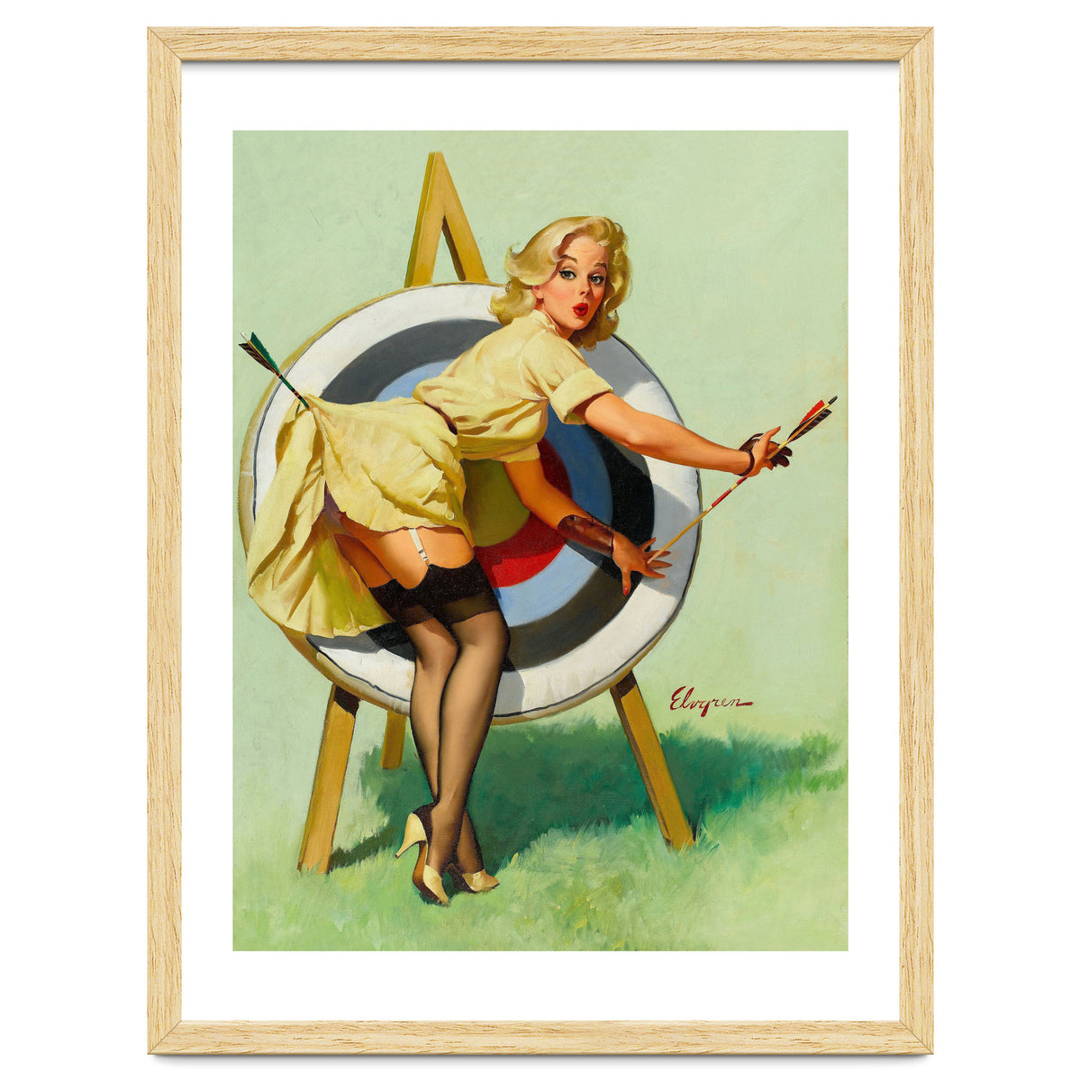 Pinup Sexy Girl On A Target