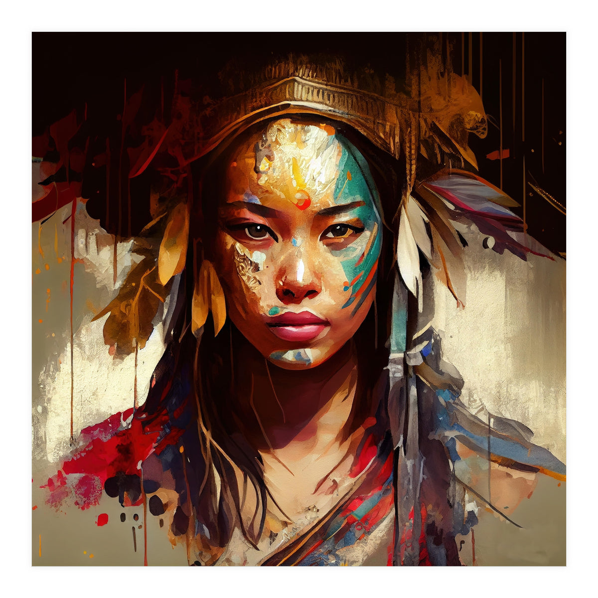 Powerful Asian Warrior Woman #3 (Print Only)