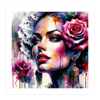 Rose Mantilla Flamenco Portrait (Print Only)