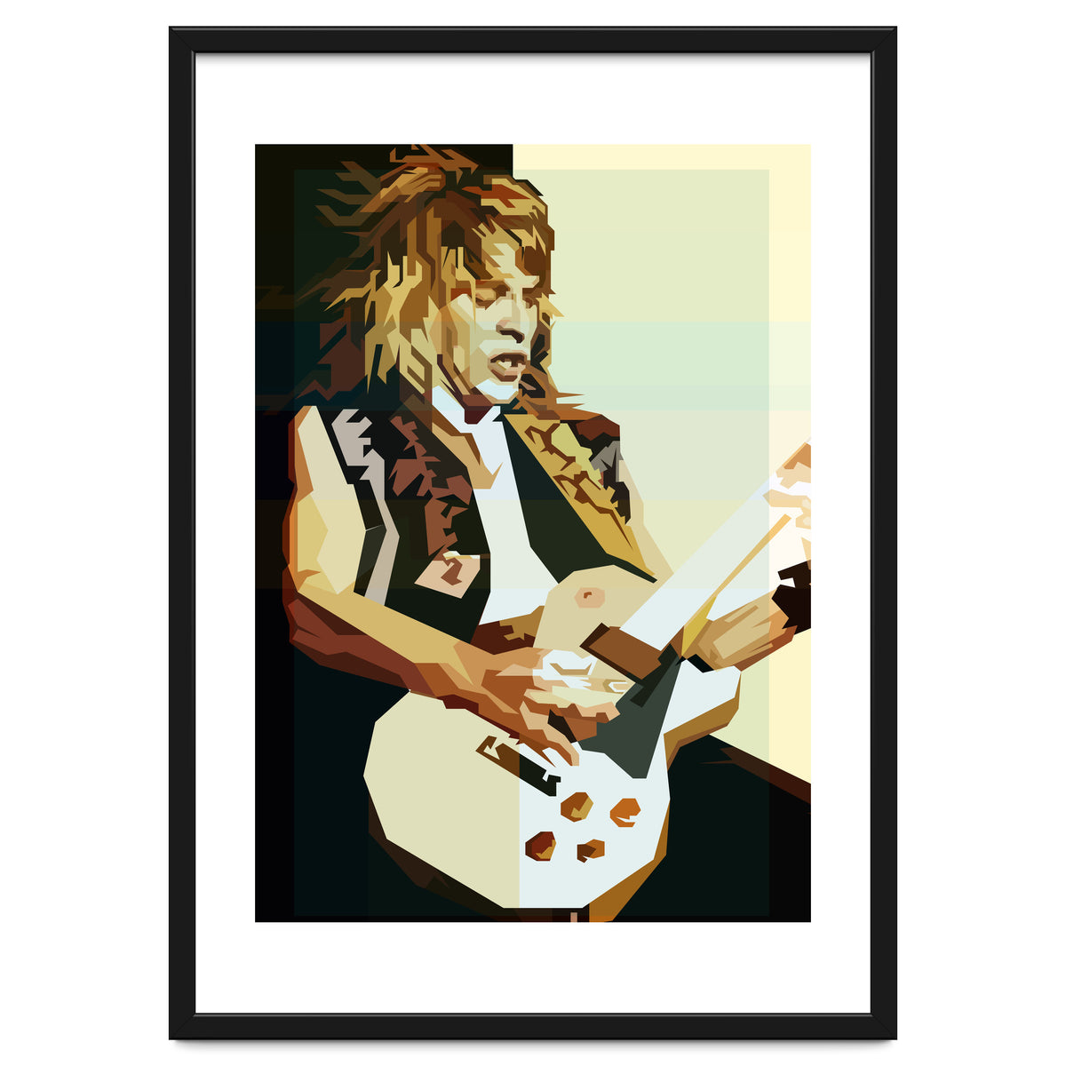 Randy Rhoads Metal Guitarist Retro Illustration