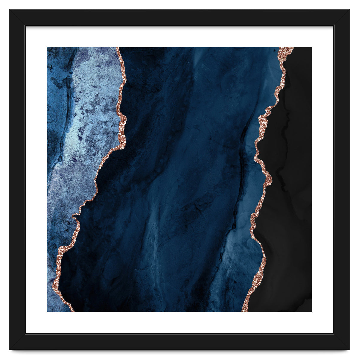 Navy & Rose Gold Agate Texture 01