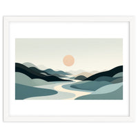 Serene Horizon: Minimalist Organic Landscape