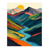 Minimalist Mountain River Landscape (Print Only) thumbnail