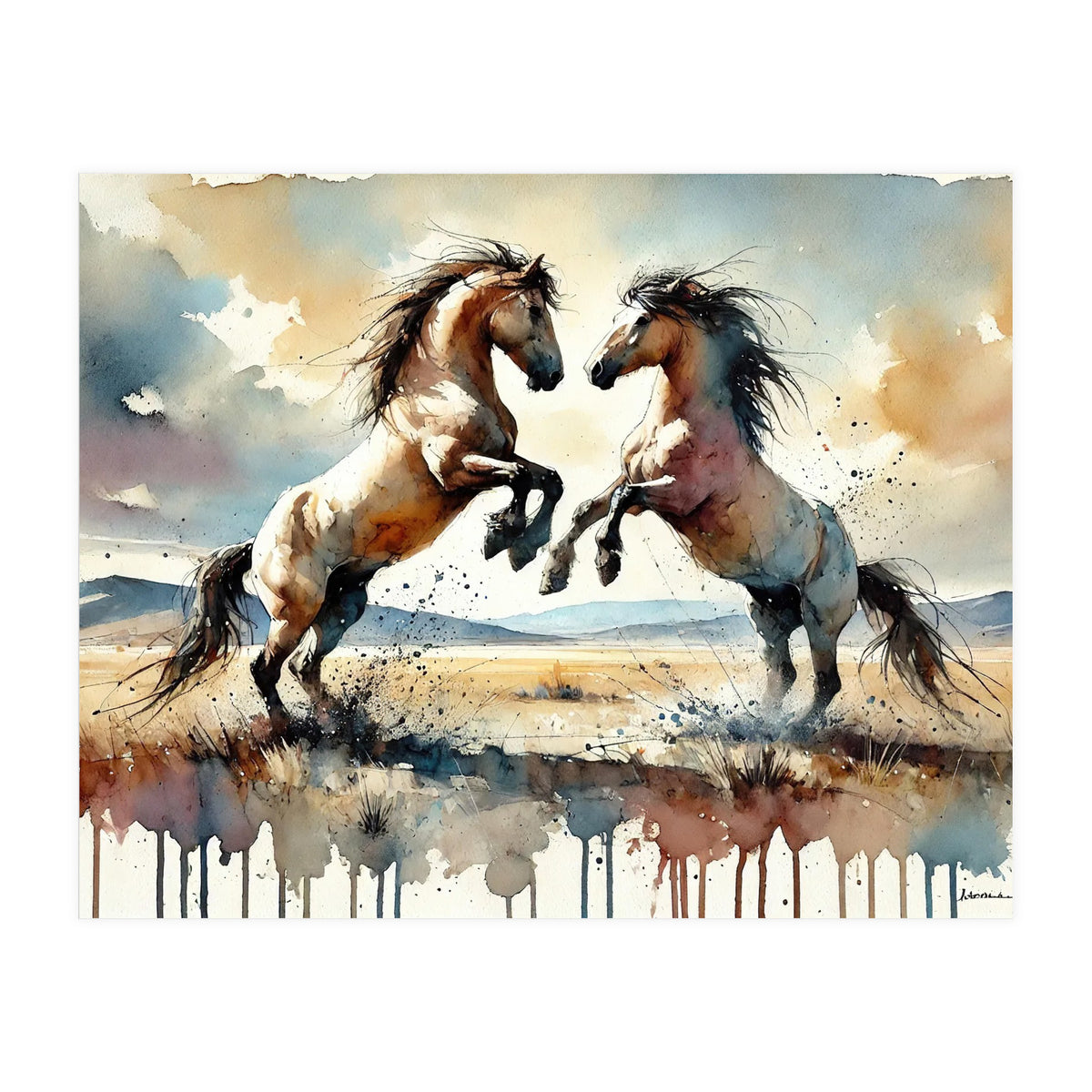 Rearing Horses (Print Only)