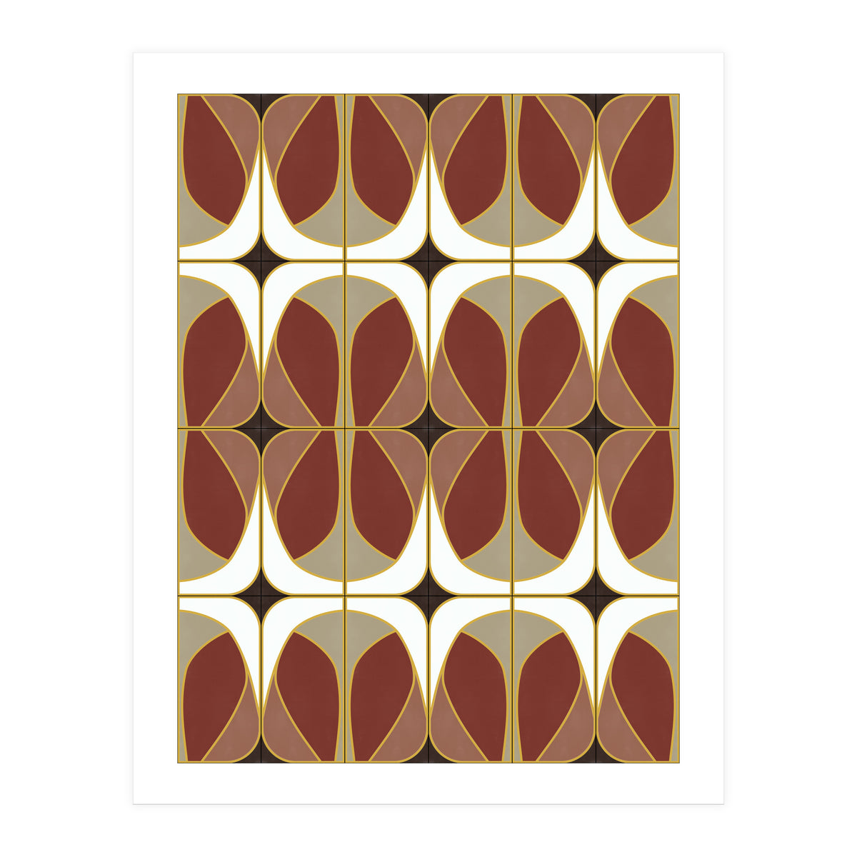 Umber Nouveau Tiles (Print Only)