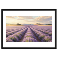 Provençal Sunset: Lavender Field Landscape