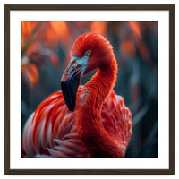 Vibrant Flamingo Close Up Portrait Outdoor Nature
