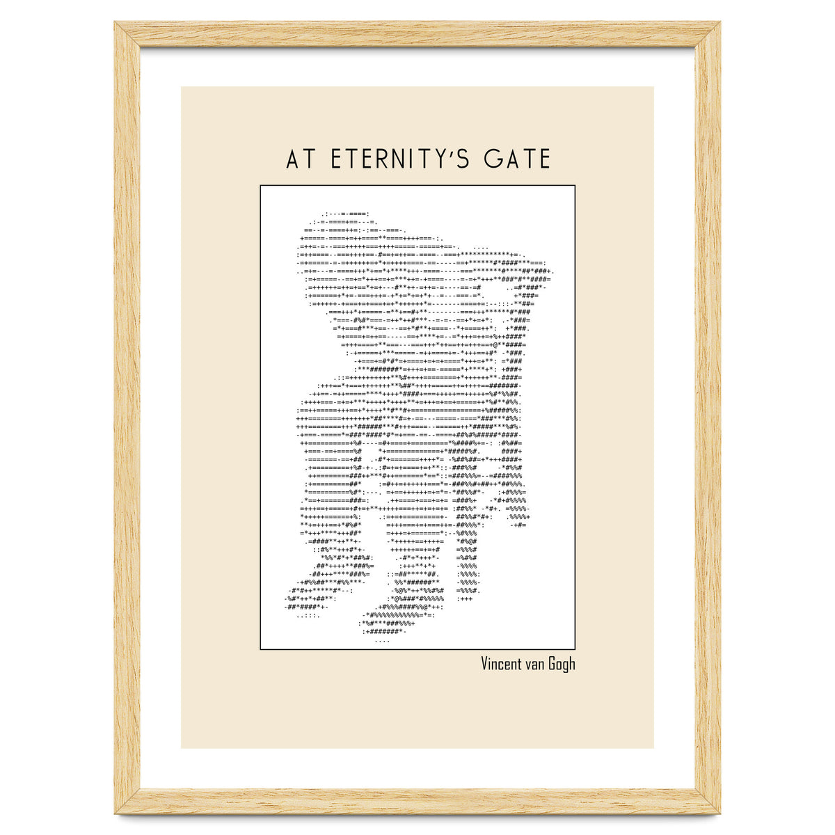 At Eternity’s Gate Vincent Van Gogh – Ascii Art