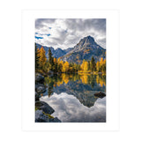 Golden Autumn Reflection: Majestic Mountain Wilderness Landscape (Print Only) thumbnail