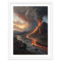 Dramatic Volcanic Eruption Landscape Art