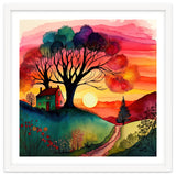 Watercolor Folk Art Sunset thumbnail