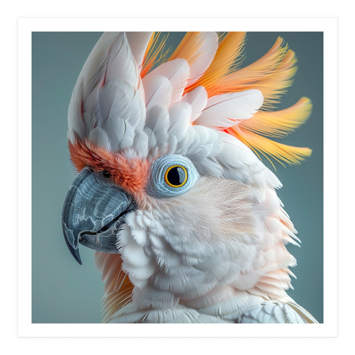 Salmon Crested Cockatoo Close Up Portrait (Print Only)