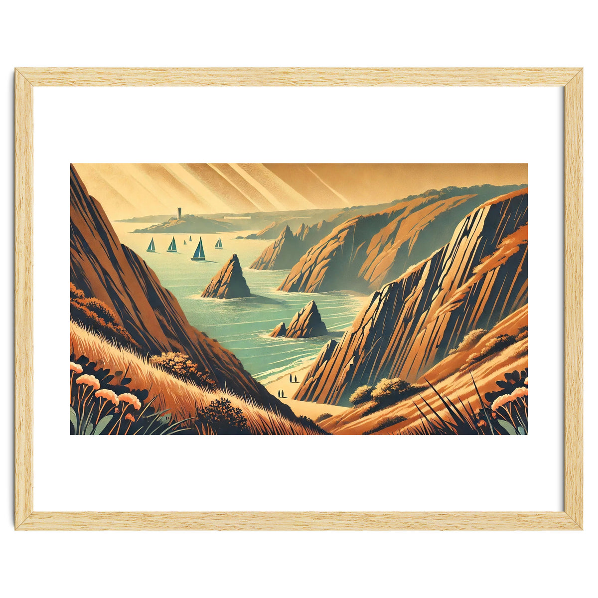 Vintage Cliffside Serenity Poster