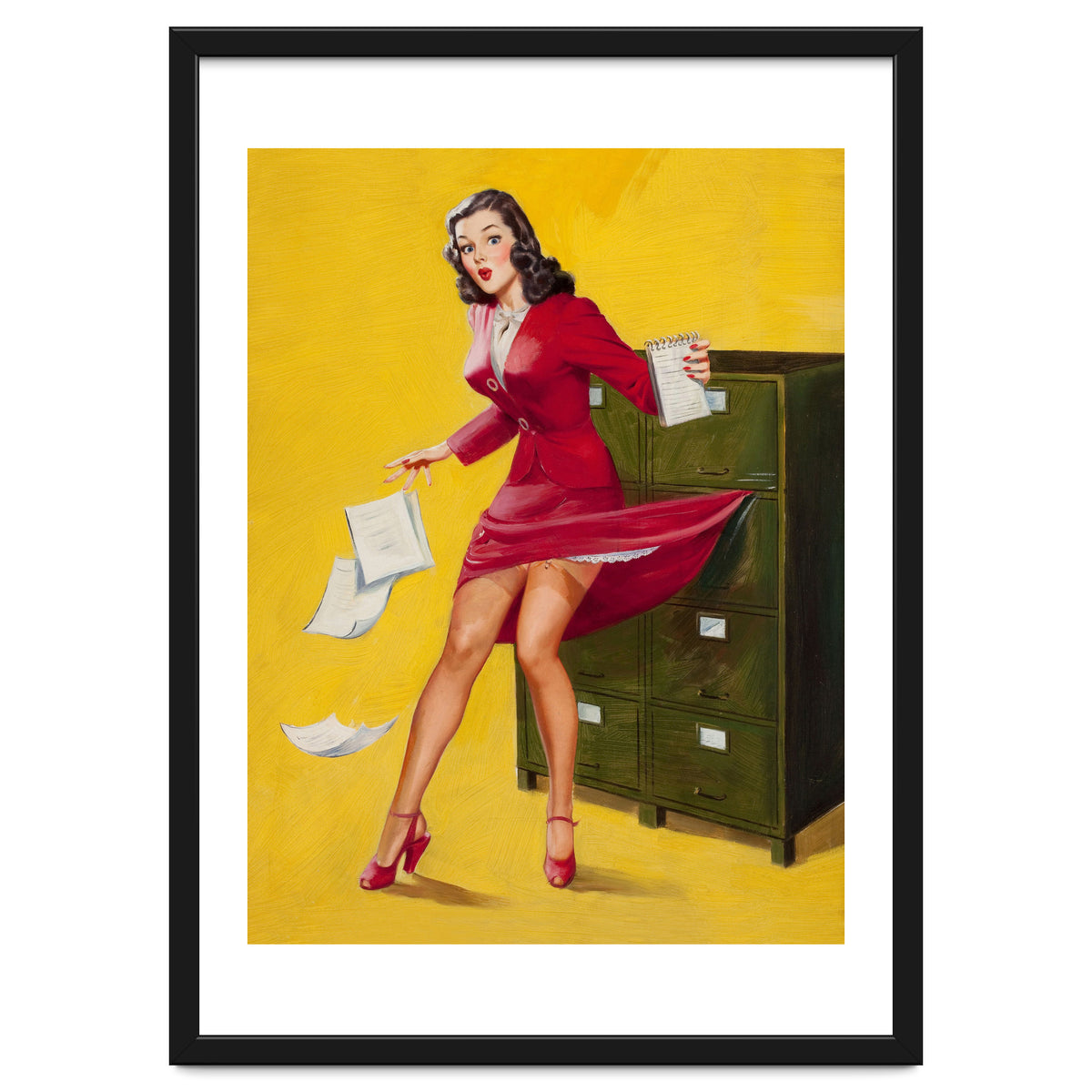 Pinup Girl In Office Accident