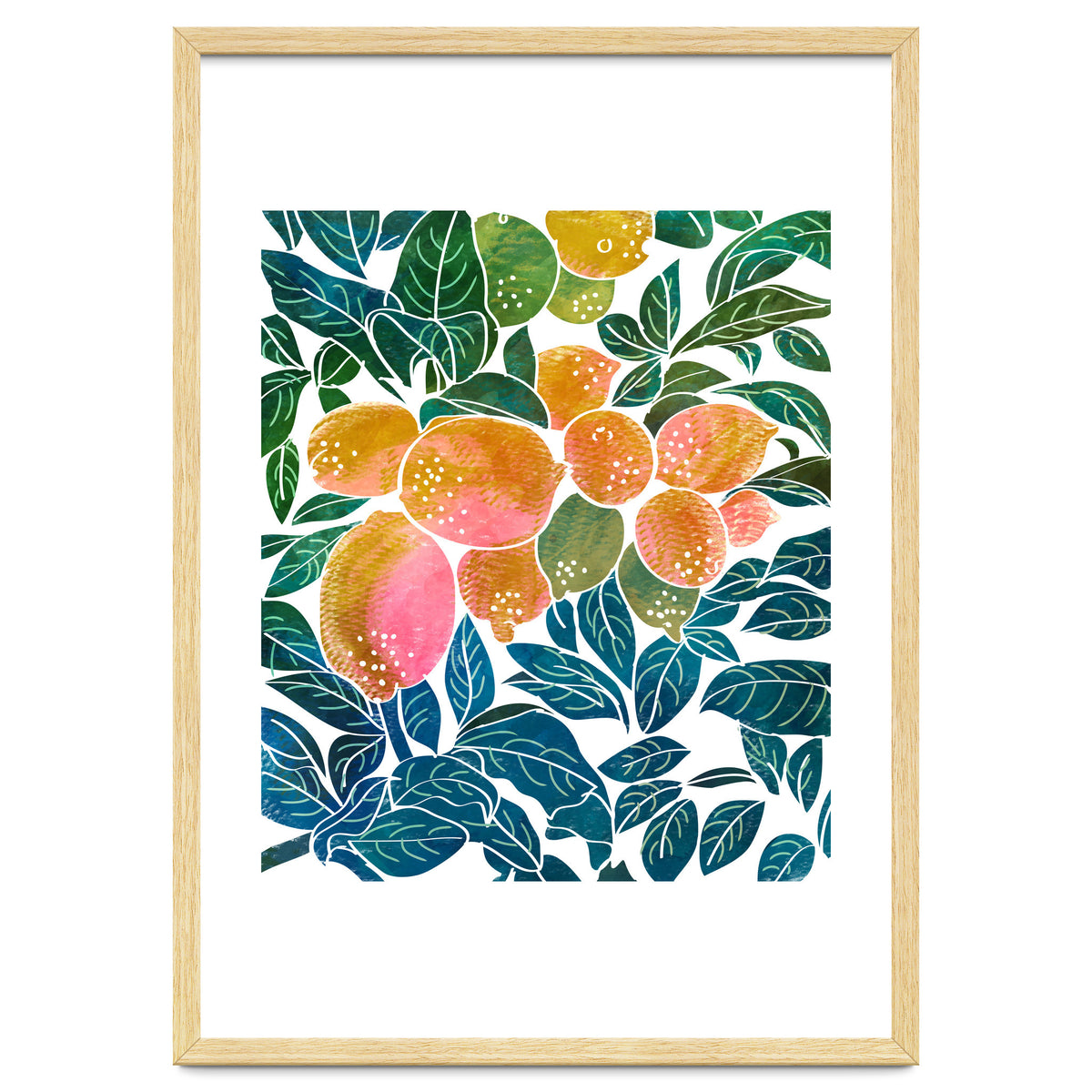 Lemons | Watercolor Modern Boho Botanical Painting | Pastel Summer Jungle Garden Juicy Fresh
