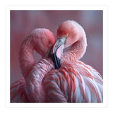 Cute Two Pink Flamingos (Print Only) thumbnail