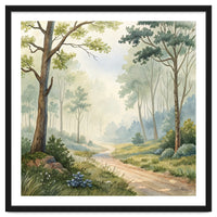 Atmospheric Forest Watercolor Painting