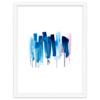 Abstract Watercolor Stripes Minimal Blue