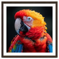 Scarlet Macaw Parrot Portrait Vivid Colors