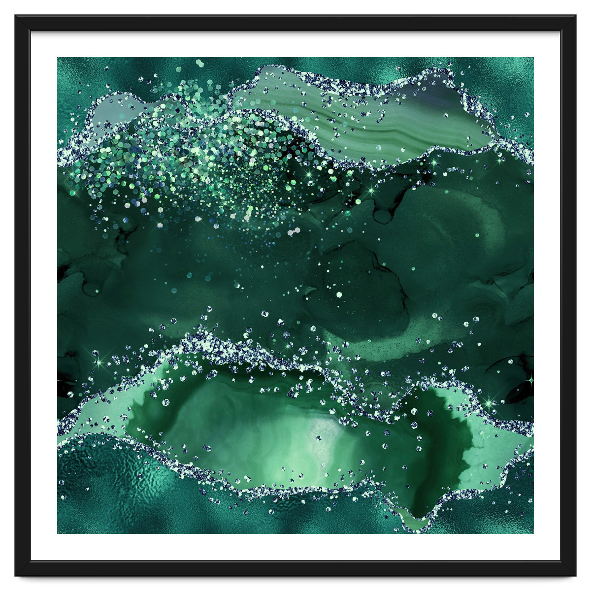Emerald Glitter Agate Texture 04