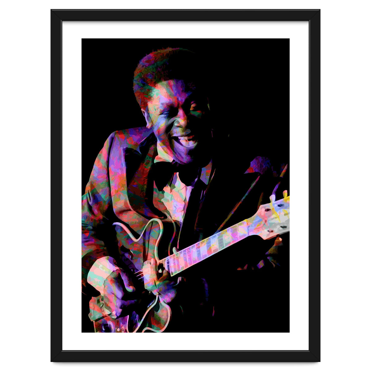 BB King. King Blues Guitarist. Blues Musician Legend Colorful