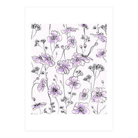 Wild Roses Floral Pattern - Purple (Print Only)