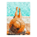 By The Pool All Day, Summer Travel Woman Swimming, Tropical Fashion Bohemian Painting (Print Only) thumbnail