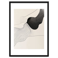 Abstract Black And White Organic Flowing Lines Art