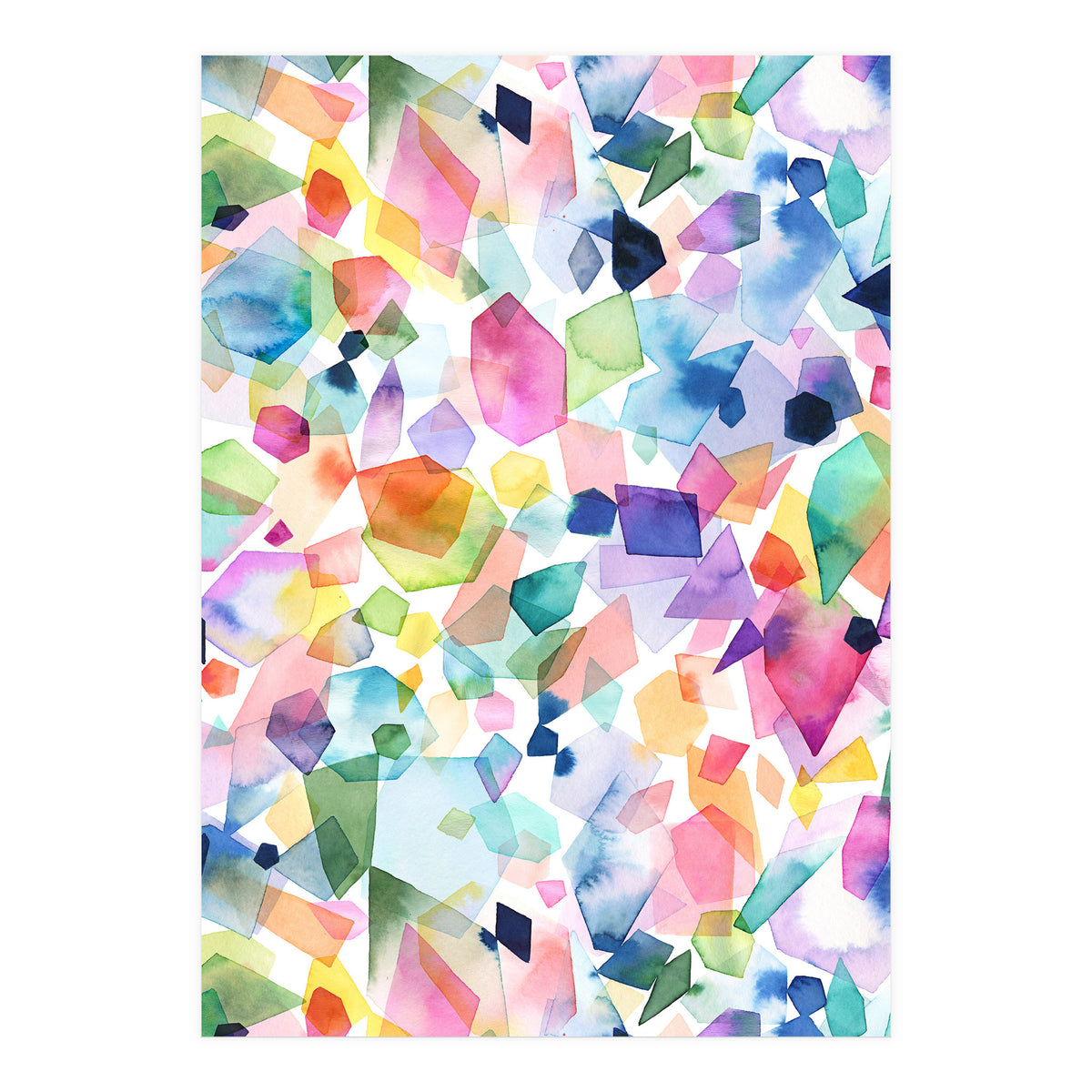 Colorful Watercolor Crystals and Gems (Print Only)