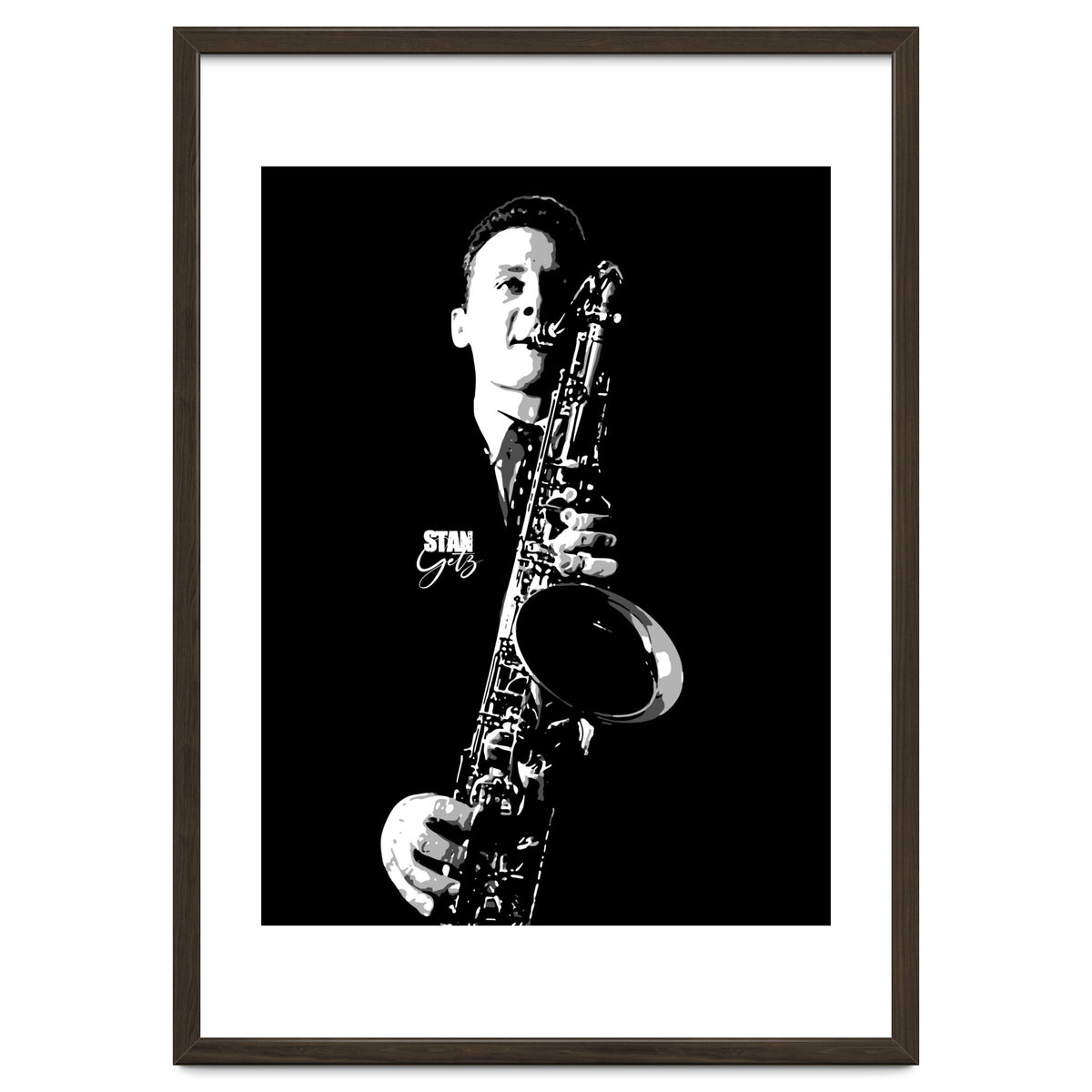 Stan Getz American Jazz Saxophonist in Grayscale