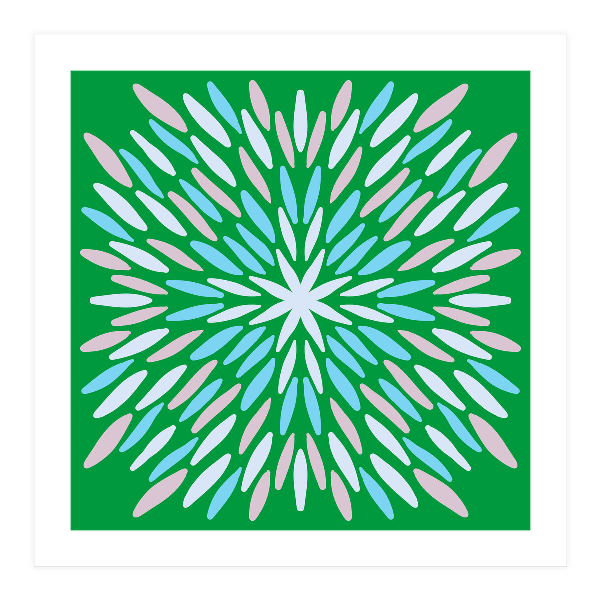 Petal Burst - green, blue, beige (Print Only)