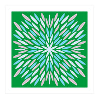 Petal Burst - green, blue, beige (Print Only)