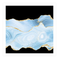 Blue & Gold Glitter Agate Texture 04 (Print Only)