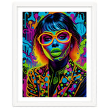 Girl In Glasses Neon Graffiti Art thumbnail