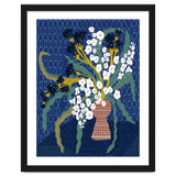Floral contemporary still life dark blue thumbnail