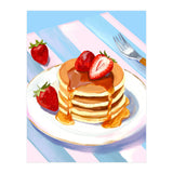 Handpainted Pancakes and Strawberries oil painting (Print Only) thumbnail
