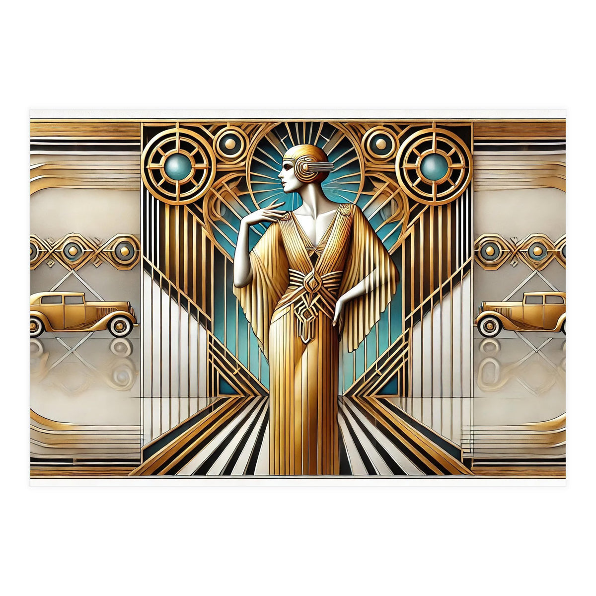Gatsby Woman Art Deco Scene (Print Only)