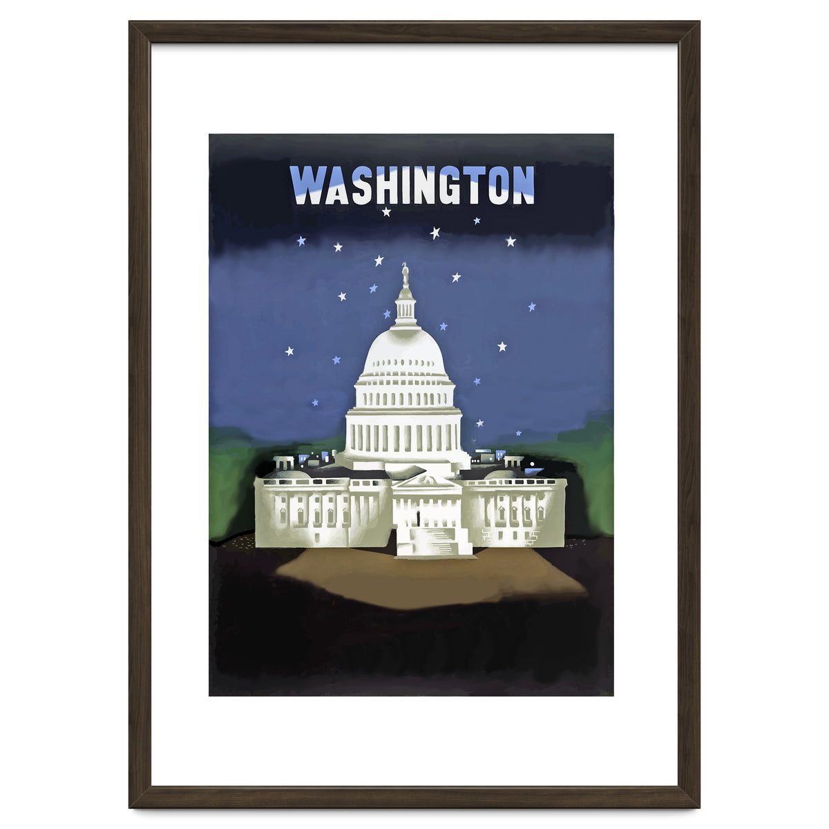 Washington, White House at Night