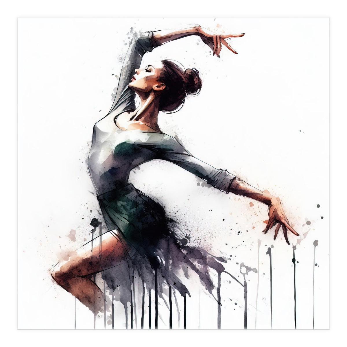 Watercolor Ballet Dancer #2 (Print Only)