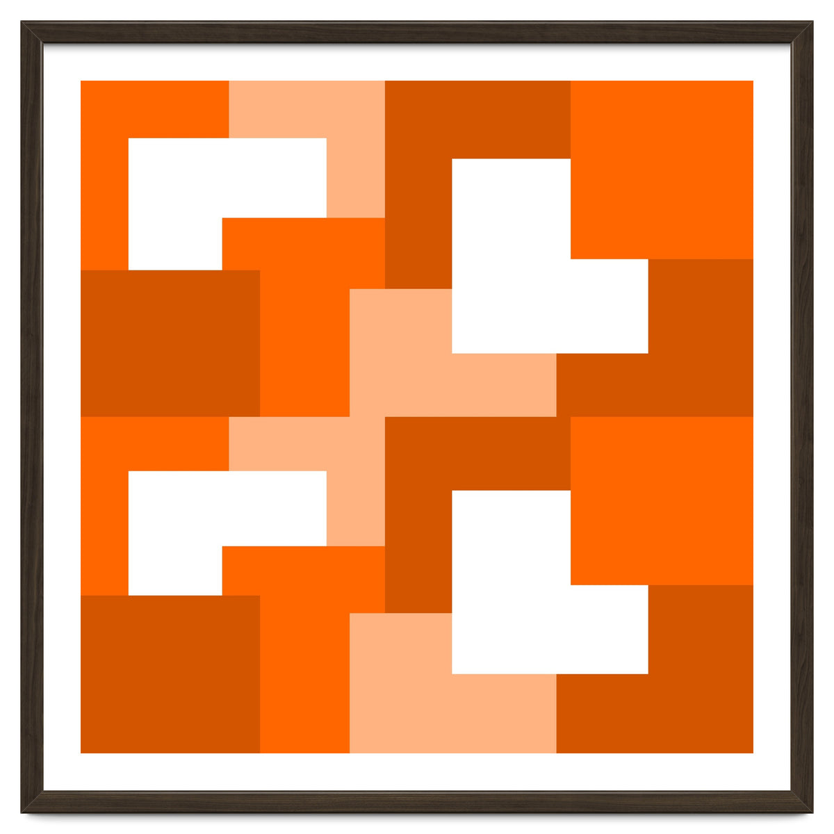 Orange Abstract Square Tiles