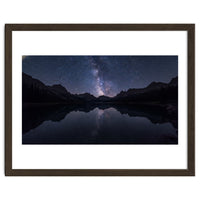 Starlit Reflection: Milky Way Over Mountain Lake
