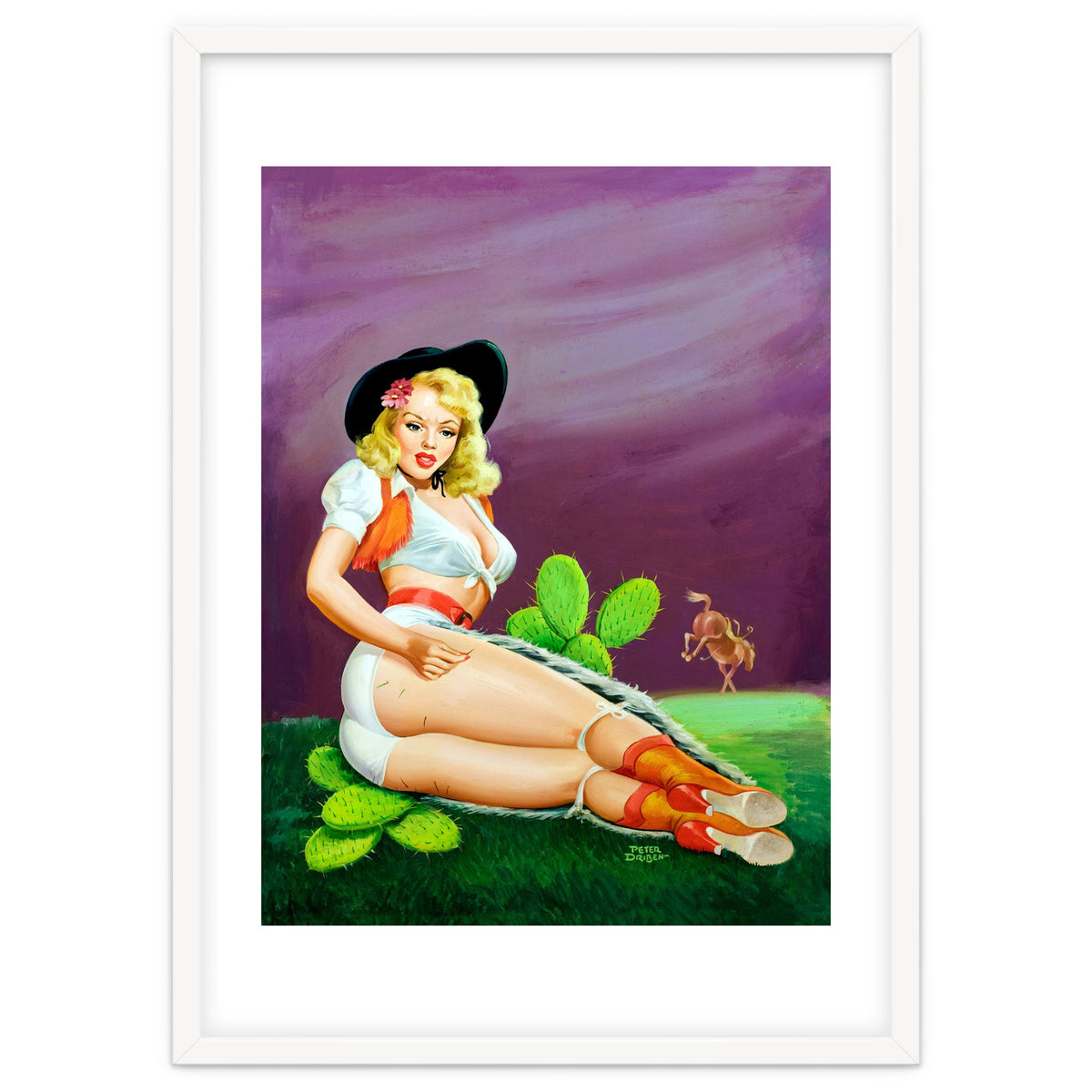 Sexy Pinup Gil Fell On Cactus From A Horse