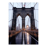 Brooklyn Bridge, USA, Moody NYC Architecture, Rainy Urban Photography (Print Only) thumbnail