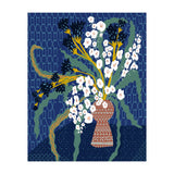 Floral contemporary still life dark blue (Print Only) thumbnail