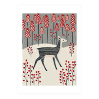 Fawn in a Winter Landscape (Print Only)