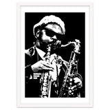 Rahsaan Roland Kirk American Jazz Multi-Instrumentalist in Grayscale 2 thumbnail