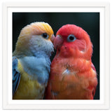 Two Lovebirds Nuzzling Close Up Portrait thumbnail