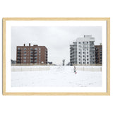 Walking with the dog on a snowy day thumbnail