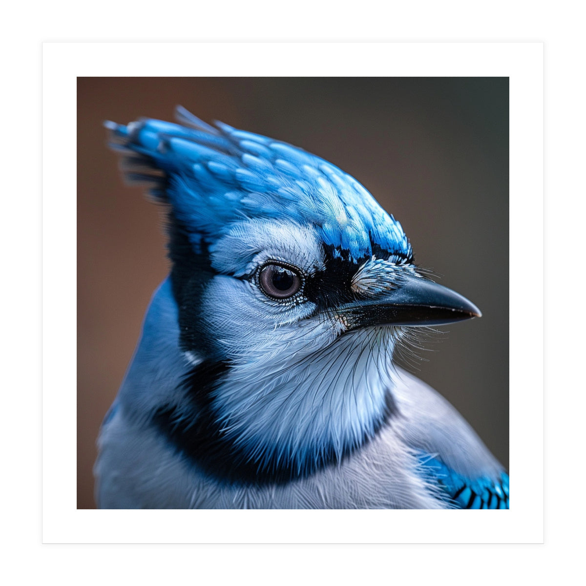 Close Up Portrait Of A Blue Jay Bird (Print Only)