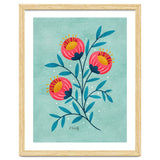 Teal And Coral Flowers thumbnail
